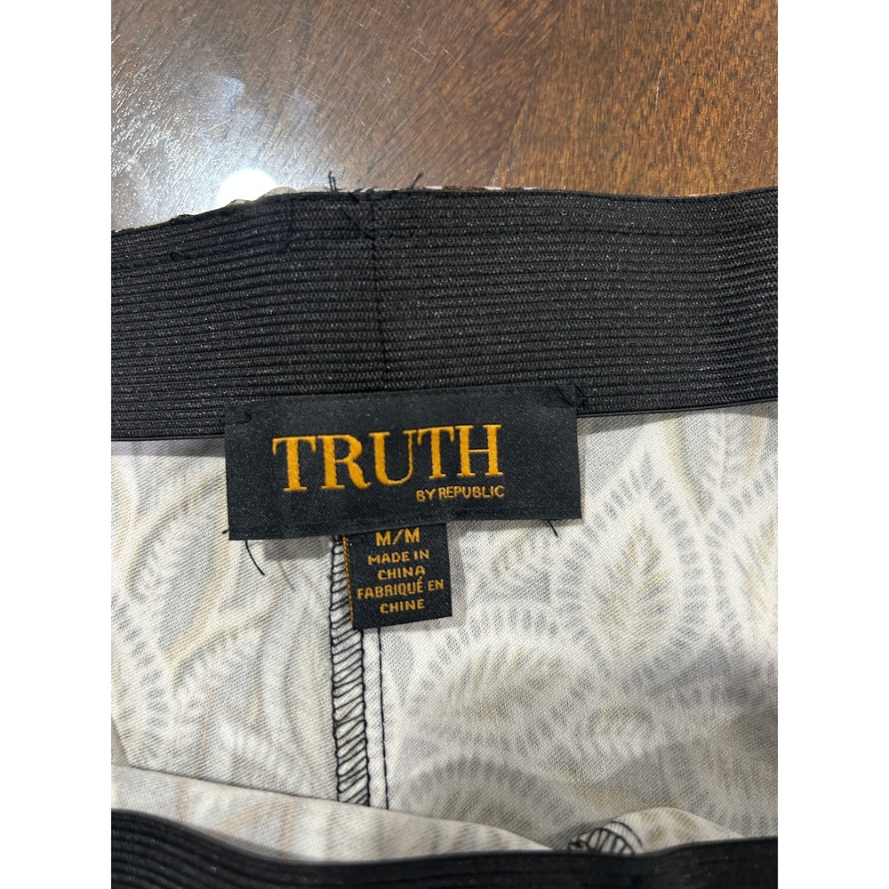 Truth by Republic Women Brown Leaf Print Elastic Waist Leggings Size M - Picture 4 of 6